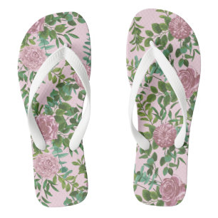 Roze Rozen Tuin Lente Huwelijk Teenslippers