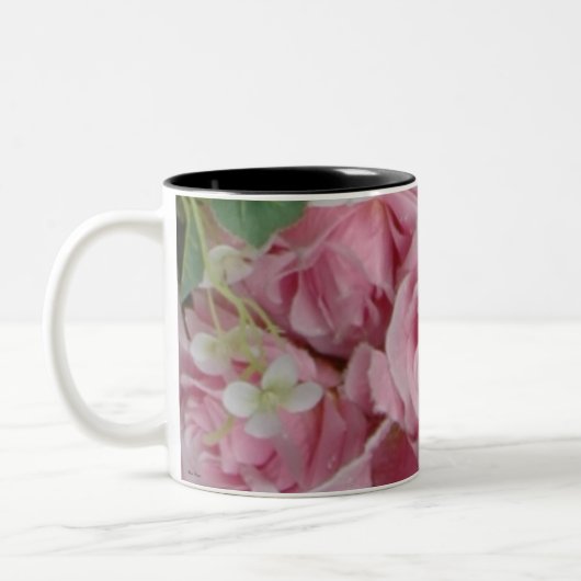 Roze rozen tweekleurige koffiemok (Links)