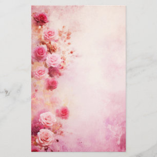 Roze Rozen uit Grandioze Tijd Briefpapier