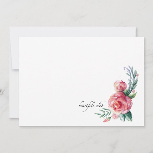 Roze Rozen Uitnodiging (Achterkant)