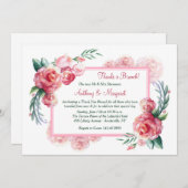 Roze Rozen Uitnodiging (Voorkant / Achterkant)