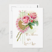  roze rozen Valentijnsdag Briefkaart (Voorkant / Achterkant)