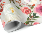 Roze Rozen van de Bourgogne en de Berries Garden Cadeaupapier (Rol Hoek)