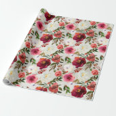 Roze Rozen van de Bourgogne en de Berries Garden Cadeaupapier (Uitgerold)