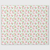 Roze Rozen van de Floral Waterverf Modern Girly Cadeaupapier (Vlak)