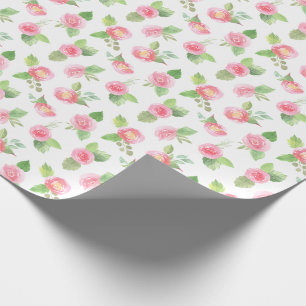 Roze Rozen van de Floral Waterverf Modern Girly  Cadeaupapier
