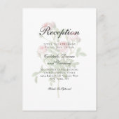 Roze rozen vinden de traditionele bruiloft plaats informatiekaartje (Voorkant)