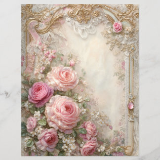 Roze Rozen Vintage Junk Journal Scrapboek Papier