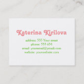 Roze rozen visitekaartje (Achterkant)