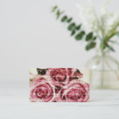  roze rozen visitekaartje (Staand voorkant)