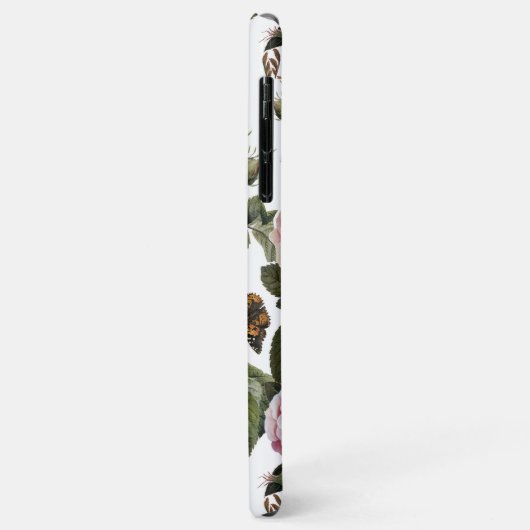 ROZE ROZEN, VLINDERS Wit Bloemen Monogram Case-Mate iPhone Case (Achterkant/links)