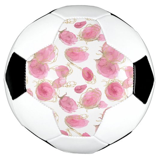 Roze rozen voetbal (Gedraaid)
