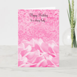 Roze rozen voor een elegante dame kaart