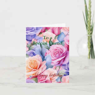 Roze rozen voor een speciale vriend Verjaardag Kaa Kaart