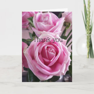 Roze rozen voor jou, dank je bedankkaart