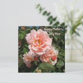 Roze rozen voor mama feestdagenkaart (Staand voorkant)