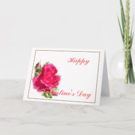 roze rozen, vrolijke valentijnsdag feestdagen kaart