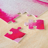 Roze rozen waterverf kunst legpuzzel (Zijkant)