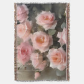  roze rozen waterverf schilderij deken (Voorkant Verticaal)