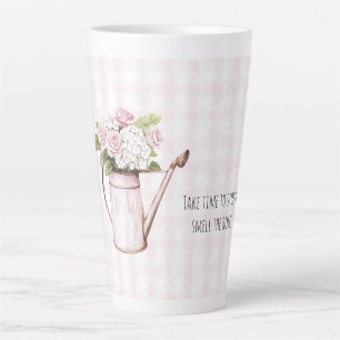 Roze Rozen Witte Bloem Waterkan Latte Mok
