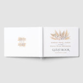 Roze rozen witte orchidee pampas grass Wedding Gastenboek (Volledig)