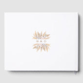 Roze rozen witte orchidee pampas grass Wedding Gastenboek (Achterkant)