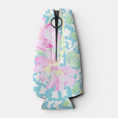 Roze rozen, witte vlinders Blauwe fleskleurstof Flesjeskoeler (Achterkant)