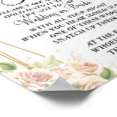 Roze rozen zet een ring bruidsfeest spelbord poster (Hoek)