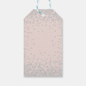 Roze rozen Zilver Glitter Sweet 16 Hartelijk dank Cadeaulabel (Achterkant)