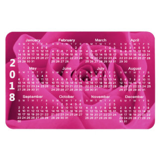Roze Rozenblaadjes 2018 Kalender Magneet