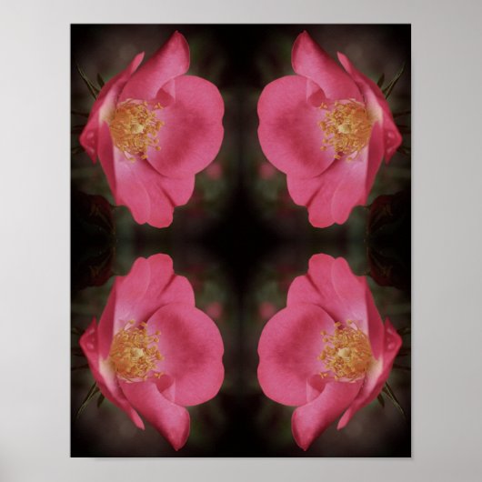 Roze Rozenblaadjes Abstract Poster (Voorkant)