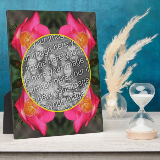 Roze rozenblaadjes Creëer Uw eigen foto Fotoplaat (Zijkant)