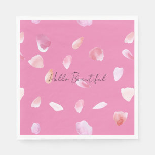 Roze rozenblaadjes servet