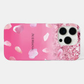 Roze rozenblaadjes Waterverf Faux Glitter Case-Mate iPhone Case (Achterkant (horizontaal))