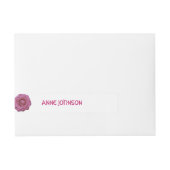 Roze rozenbloem Adresetiketten Adreslabel Wikkel (Voorkant)