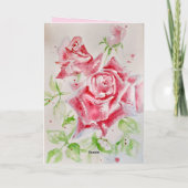 Roze Rozenbloem Bloemen Rozen Kaart (Achterkant)