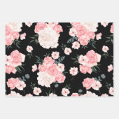 Roze rozenbloem bloemmotief inpakpapier vel (Voorkant 2)