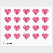 Roze rozenbloem dicht bij afbeelding hart sticker (Vel)