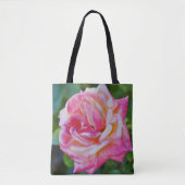 Roze Rozenbloem en Patroon Tas (Voorkant)