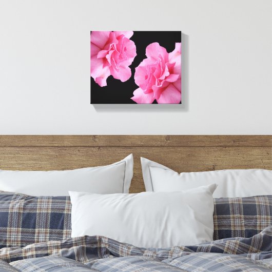 roze rozenbloem moderne minimalistische bloemen canvas afdruk (Insitu (Slaapkamer))