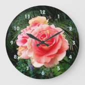 Roze rozenbloem vet close-up fotografie eenvoudig grote klok (Voorkant)