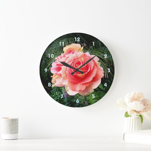 Roze rozenbloem vet close-up fotografie eenvoudig grote klok (Huis)