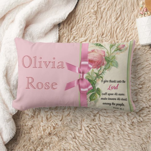 Roze rozenboe Scriptpsalm Kussen (Deken)