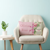 Roze rozenboe Scriptpsalm Kussen (Stoel)