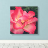 Roze rozencanvas afdrukken (Insitu (Houten vloer))