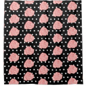 Roze rozengordijn douchegordijn (Voorkant)