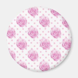 roze rozenpatroon magneet