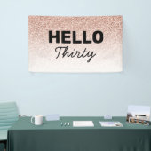 Roze rozenrood Hallo 30 jaar of ouder Spandoek (Beurs)