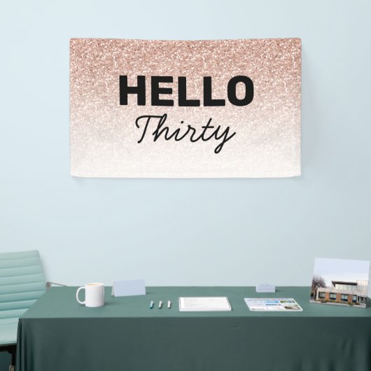 Roze rozenrood Hallo 30 jaar of ouder Spandoek (Beurs)