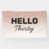 Roze rozenrood Hallo 30 jaar of ouder Spandoek (Horizontaal)